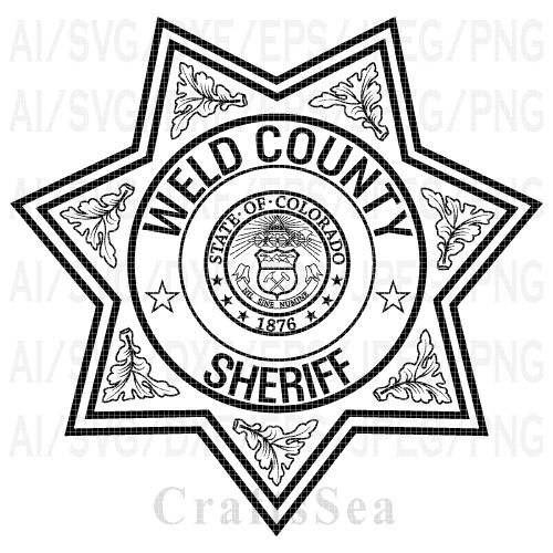 Weld County Sheriff Badge SVG Vector for CNC, Laser Engraving, Cricut & Silhouette | DXF PNG AI Digital Download